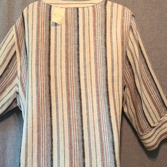 Cato Sportswear Button Up, V-Neck Tunic Spring Awake-Ivory Breeze (22/24) NWT - Picture 8 of 13